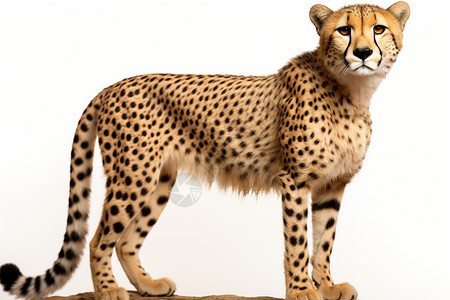 白色背景上的猎豹高清图片