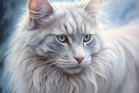 油画风格的猫咪背景图片