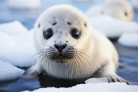 冰面上的小海豹图片
