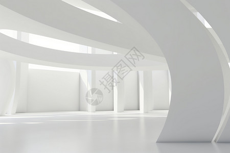 现代几何壁画白色的空间背景