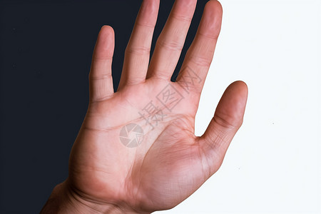 伸出五指的手势图片
