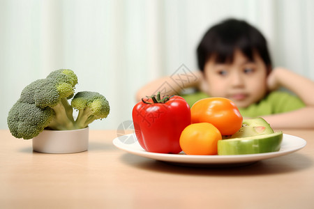 不喜欢吃蔬菜的儿童图片