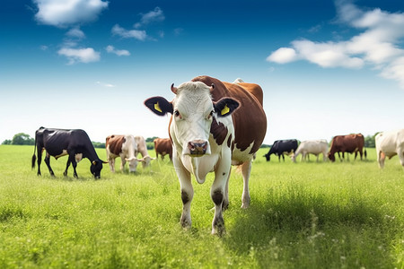 农场养殖的牛群图片