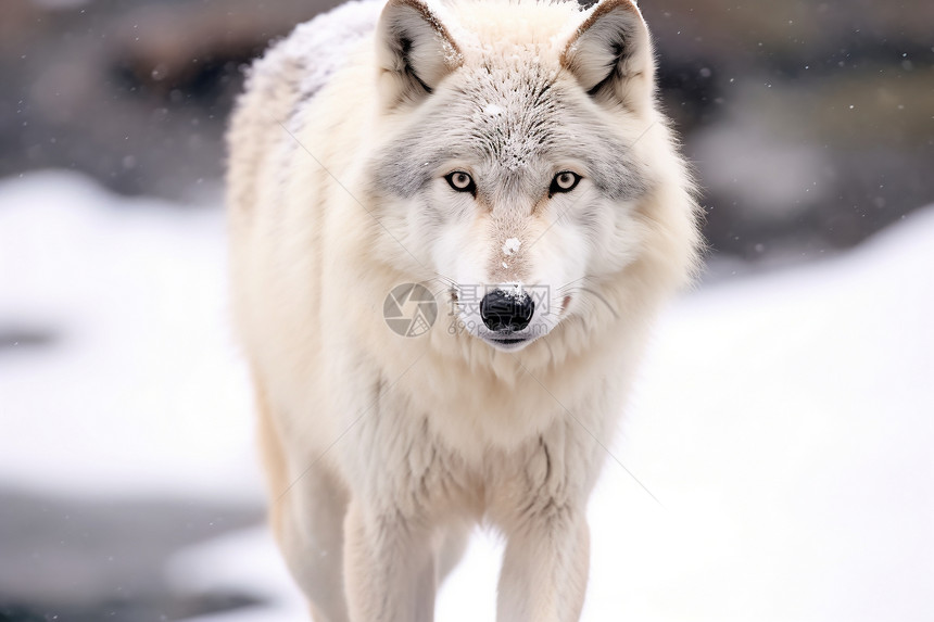 冬天森林中的独狼图片