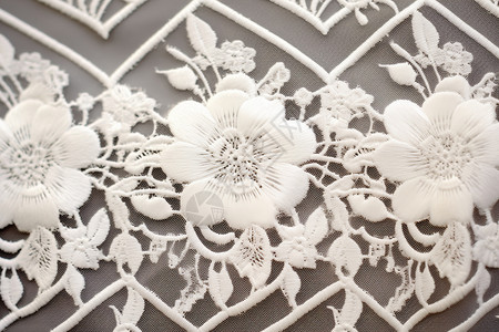 传统花边边框婚纱上的传统刺绣工艺背景