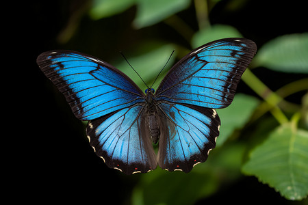 蓝色的美丽蝴蝶图片