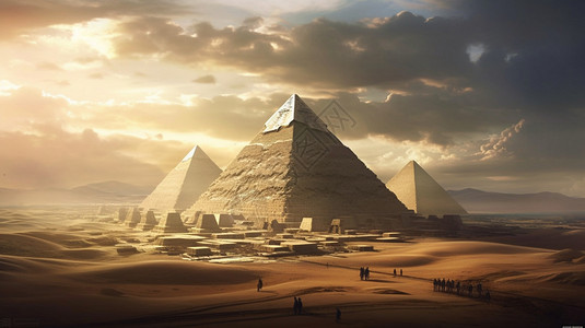 以埃及人宏伟的金字塔插画