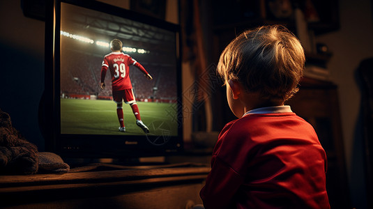 看足球比赛的男孩背景图片