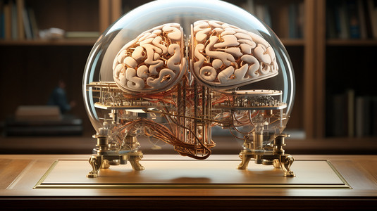 玻璃书柜脑科学的研究设计图片