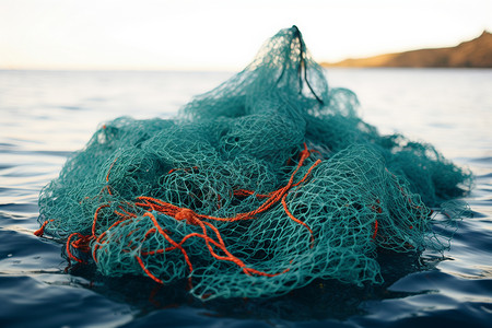 捕鱼工具素材绿色的捕鱼渔网背景