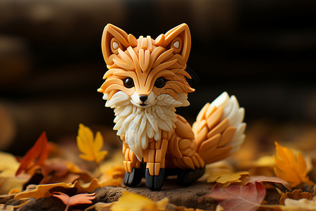 可爱的狐狸模型背景图片