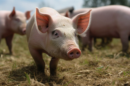 养殖场里的猪背景图片