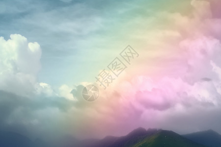 美丽的彩虹云朵图片