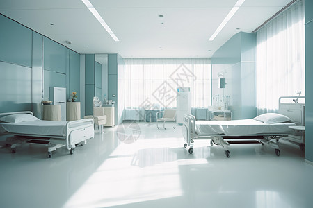 宽敞的医院房间背景图片