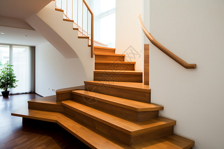 创意木质转角楼梯高清图片