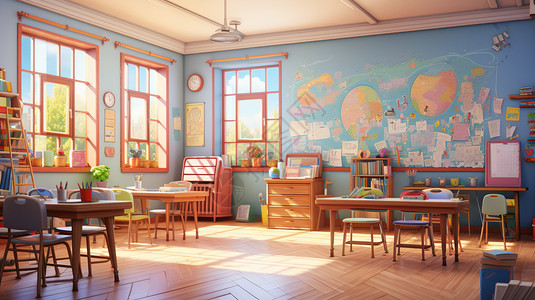 卡通的幼儿园背景图片