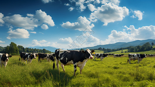 放牧的农业奶牛图片