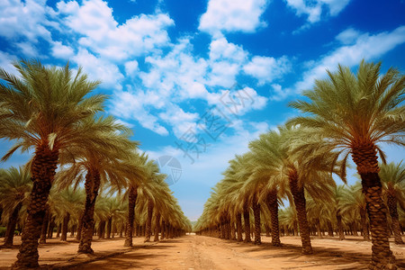 种植的热带棕榈树图片