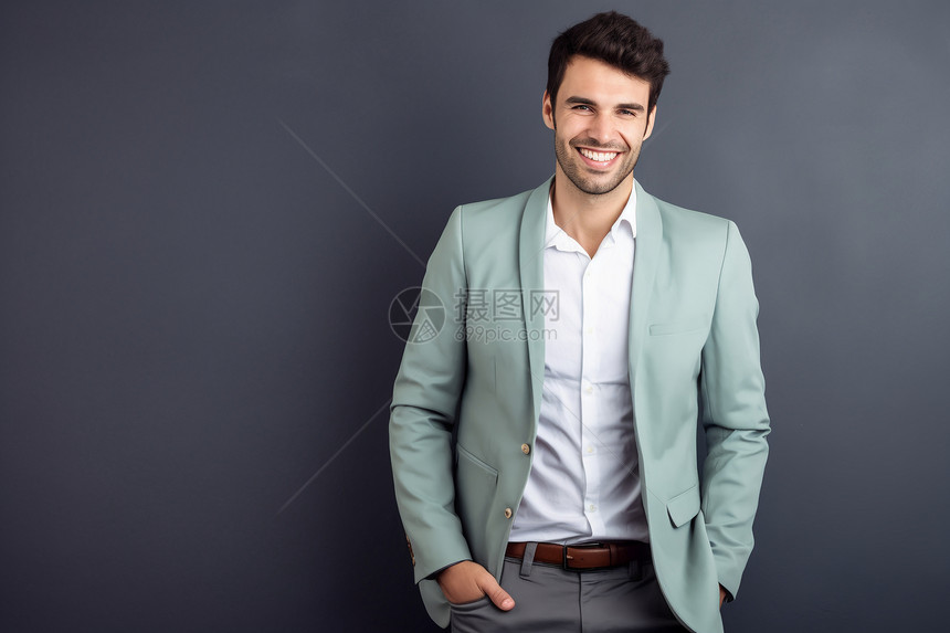 微笑的商业男性图片