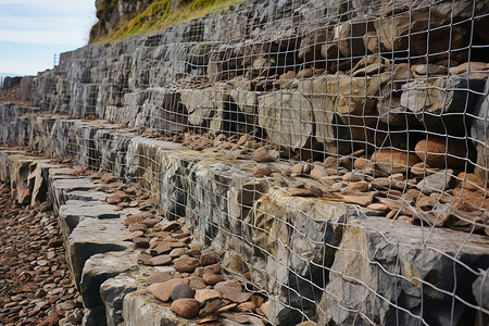石笼防止滑坡的护栏背景
