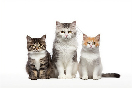 三只猫咪可爱的小猫咪背景