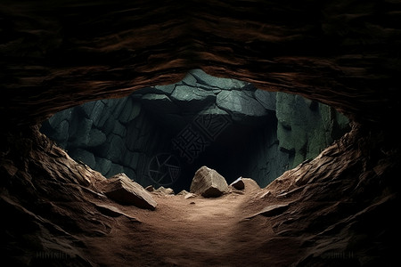 神秘的岩石洞穴背景图片