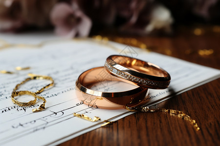 皇冠上的戒指桌子上的戒指背景