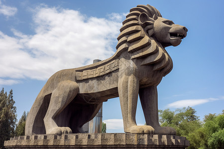 手绘大狮子户外雕刻的大狮子背景