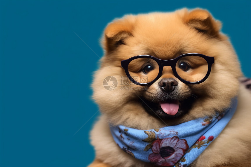 戴眼镜的小狗狗图片