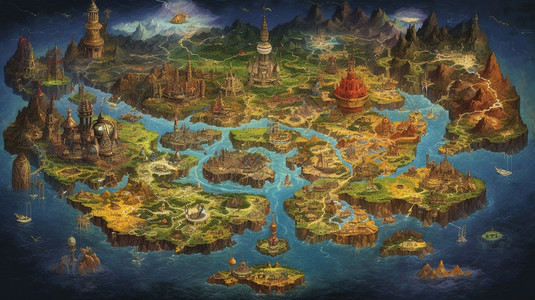 游戏风格任务地图插图背景图片