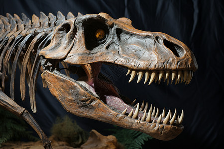 霸王龙化石恐龙的化石背景