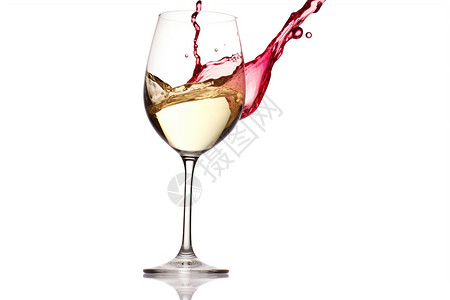 一杯晃动着的葡萄酒图片