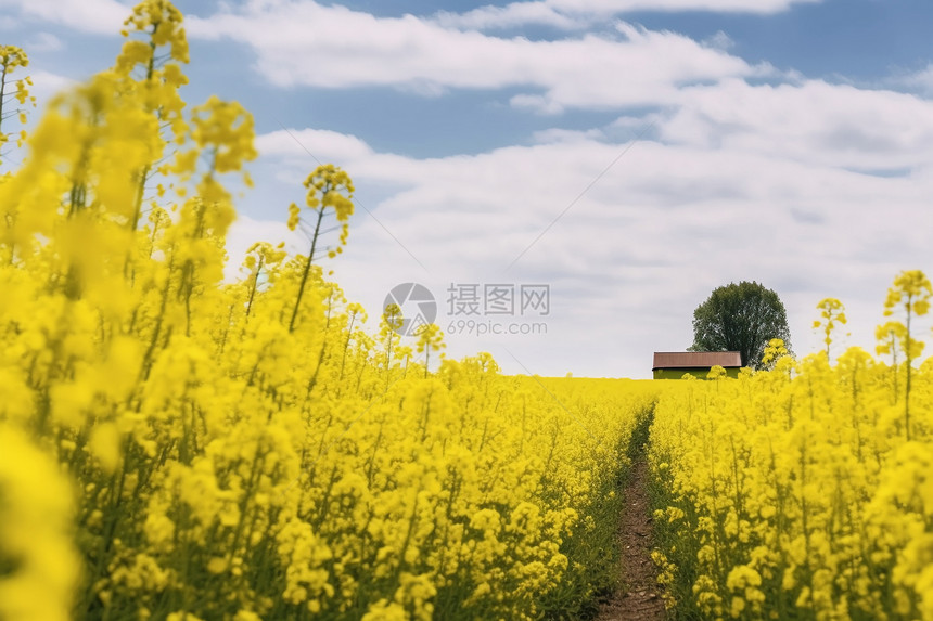 乡村的油菜花地图片