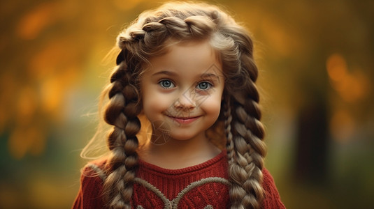 大眼睛的可爱小女孩背景图片
