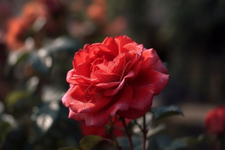 盛开的红玫瑰的特写图片
