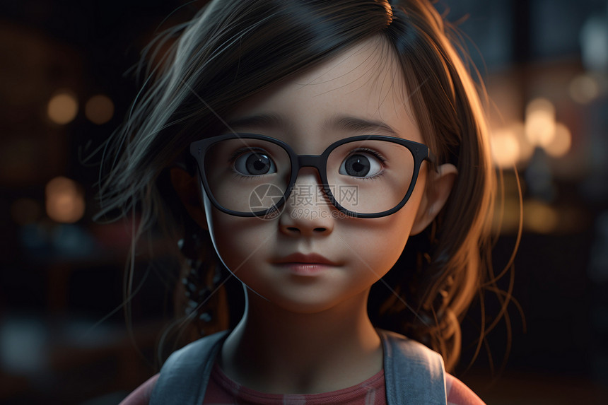 3D可爱的小女孩图片