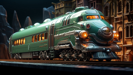 复古火车模型图片