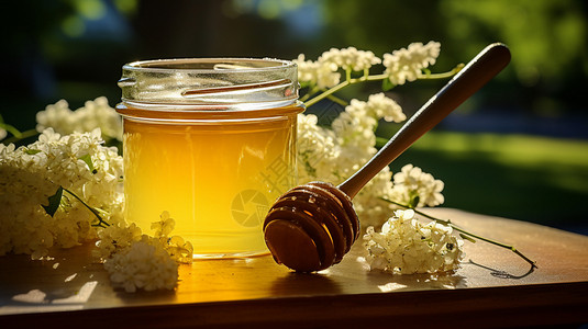 浓稠清香的桂花蜂蜜背景图片
