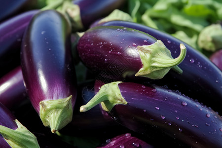 新鲜的紫色茄子蔬菜图片