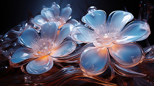 玻璃华丽的华丽耀眼水晶花设计图片