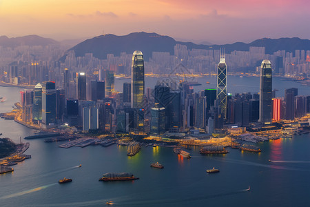 香港的海湾背景图片