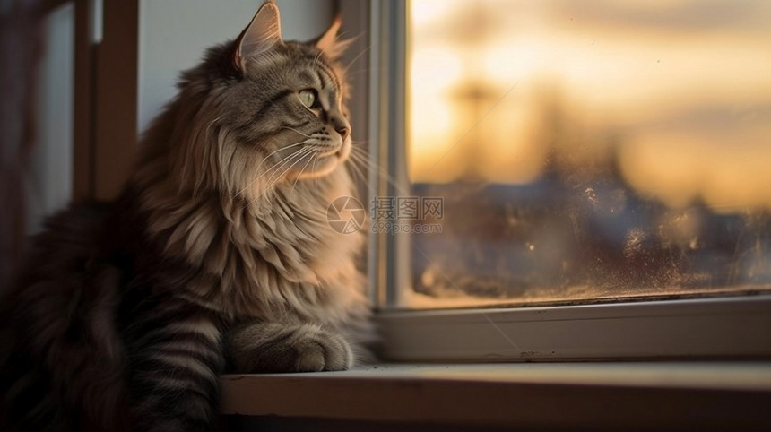 窗台上可爱的猫咪图片