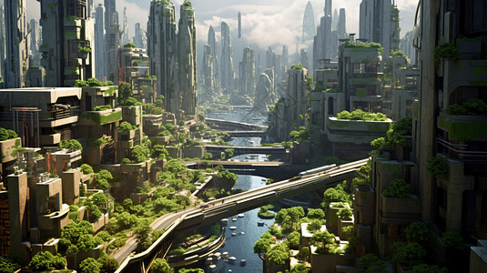 可持续发展的智慧城市概念图背景图片