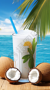 天然的椰汁背景图片