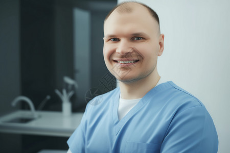 微笑的牙科医生背景图片