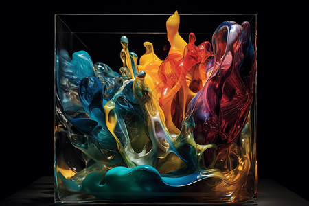 杯子工艺品彩色玻璃艺术品设计图片