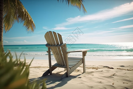海滨沙滩椅背景图片