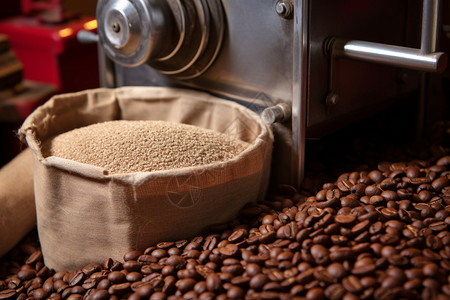 风味咖啡豆棕褐色咖啡豆背景