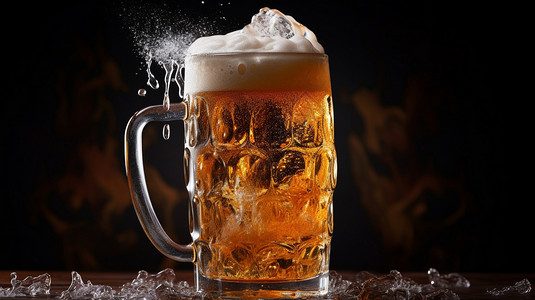 冰凉的啤酒杯图片