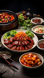 传统的中式美食背景图片